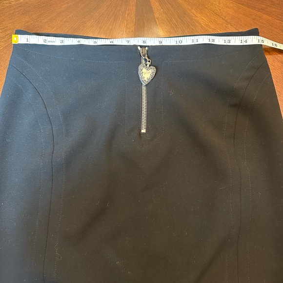 Just Cavalli Black Pencil Skirt Heart Zip Detail Italian Designer - Picture 6 of 12